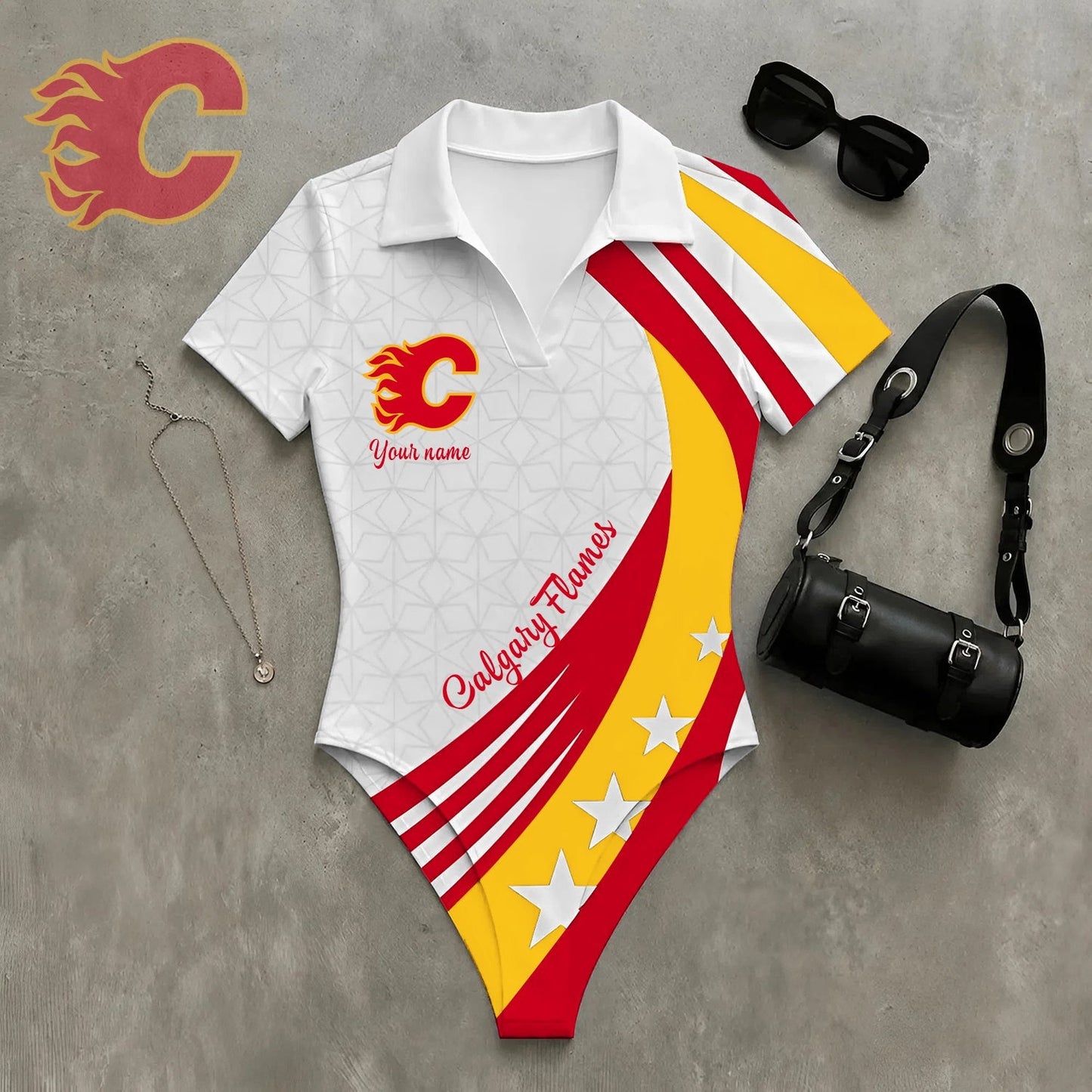 PREMIUM NHL X CF Women�???s Slim-Fit V-Neck Polo Bodysuit NDT NHM 270526