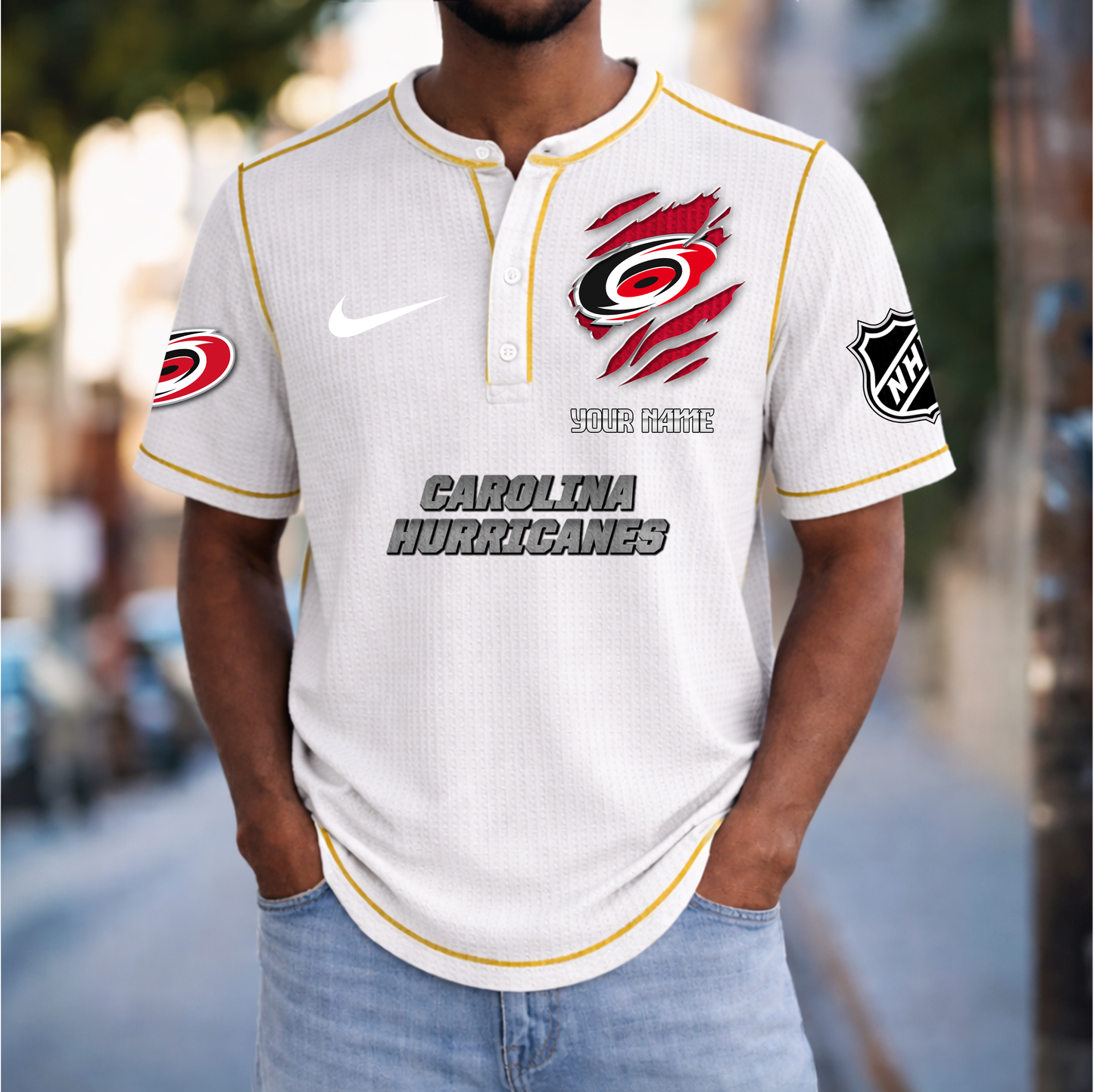 PREMIUM NHL X CH Crew neck button Henry Shirt Limited Editions NDT VHM 20426