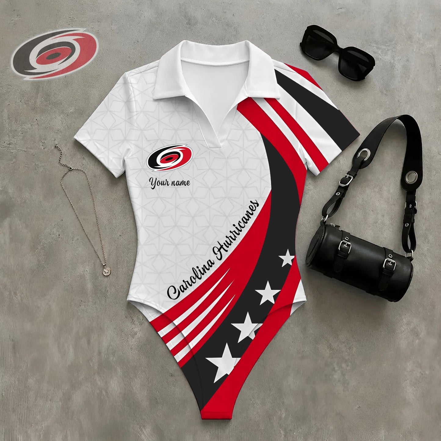 PREMIUM NHL X CH Women�???s Slim-Fit V-Neck Polo Bodysuit NDT NHM 270526