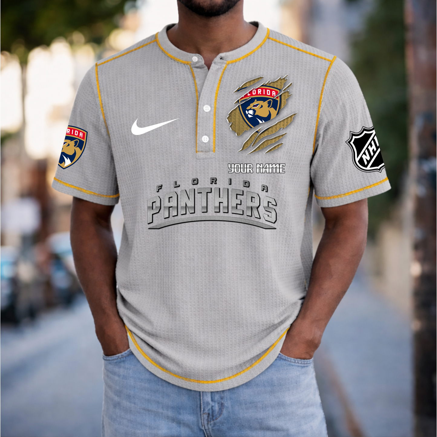 PREMIUM NHL X FP Crew neck button Henry Shirt Limited Editions NDT VHM 20426