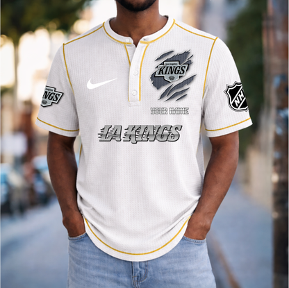 PREMIUM NHL X LAK Crew neck button Henry Shirt Limited Editions NDT VHM 20426