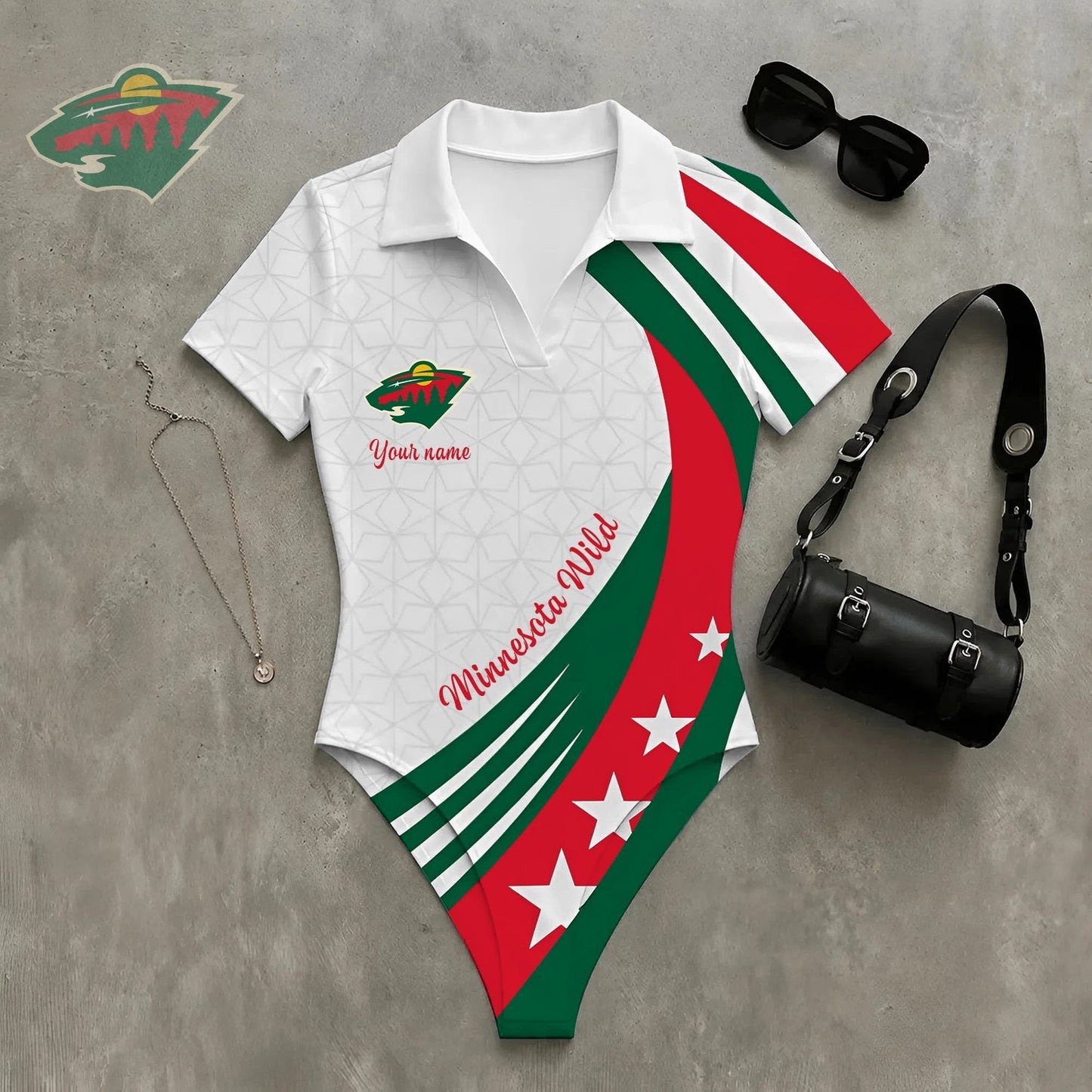 PREMIUM NHL X MW Women�???s Slim-Fit V-Neck Polo Bodysuit NDT NHM 270526