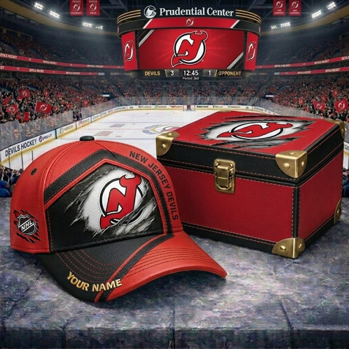 PREMIUM NHL X NJD CRACK CUSTOM NAME V3 PLUS HAT NDT NHM 210426