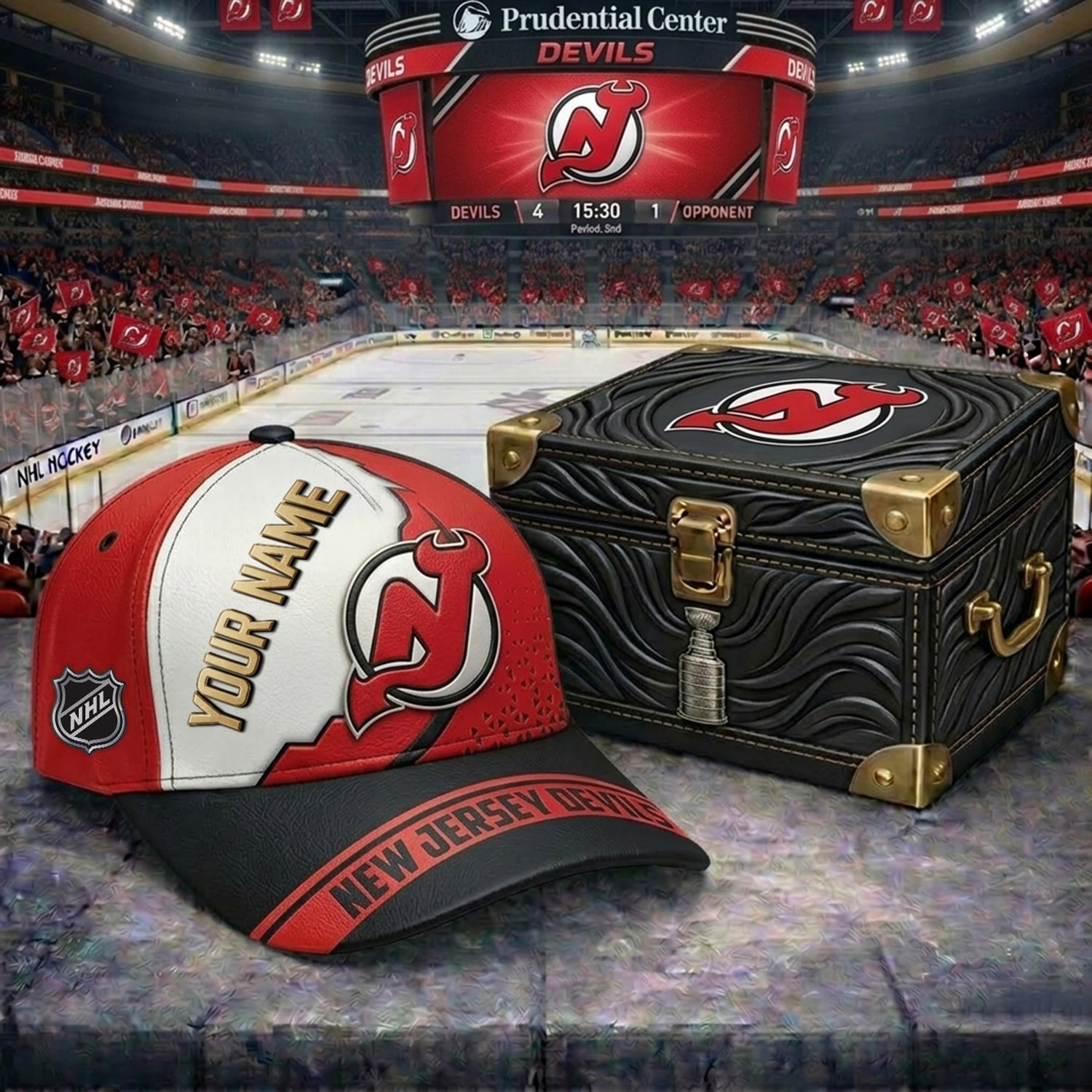 PREMIUM NHL X NJD CRACK CUSTOM NAME V4 HAT NDT NHM 200426
