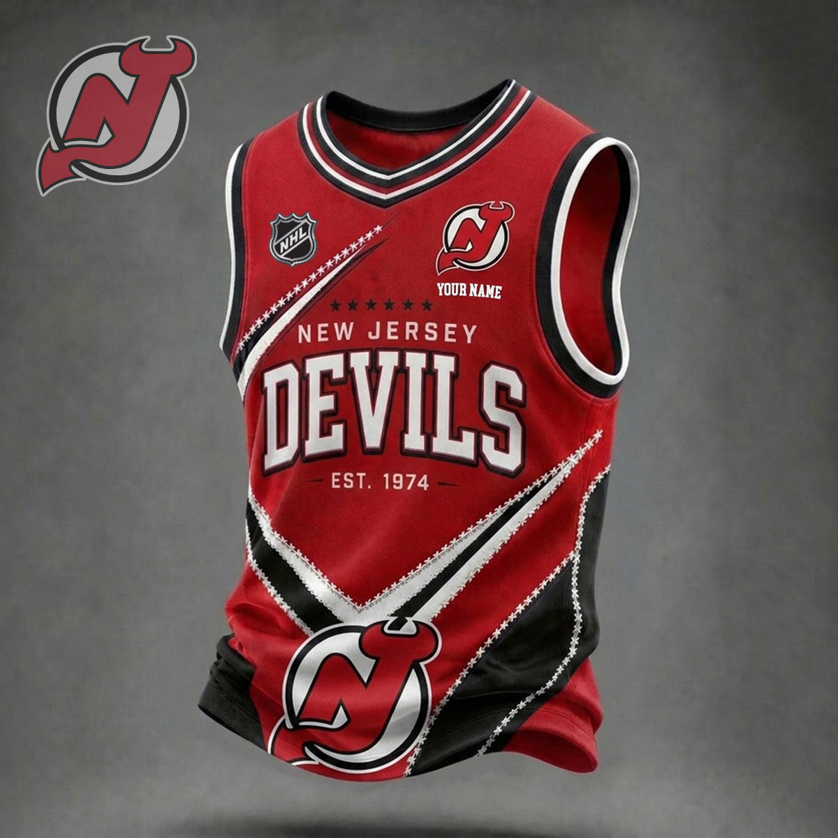PREMIUM NHL X NJD Game Day V-Neck Tank Top Custome Shirt NDT NHM 060626