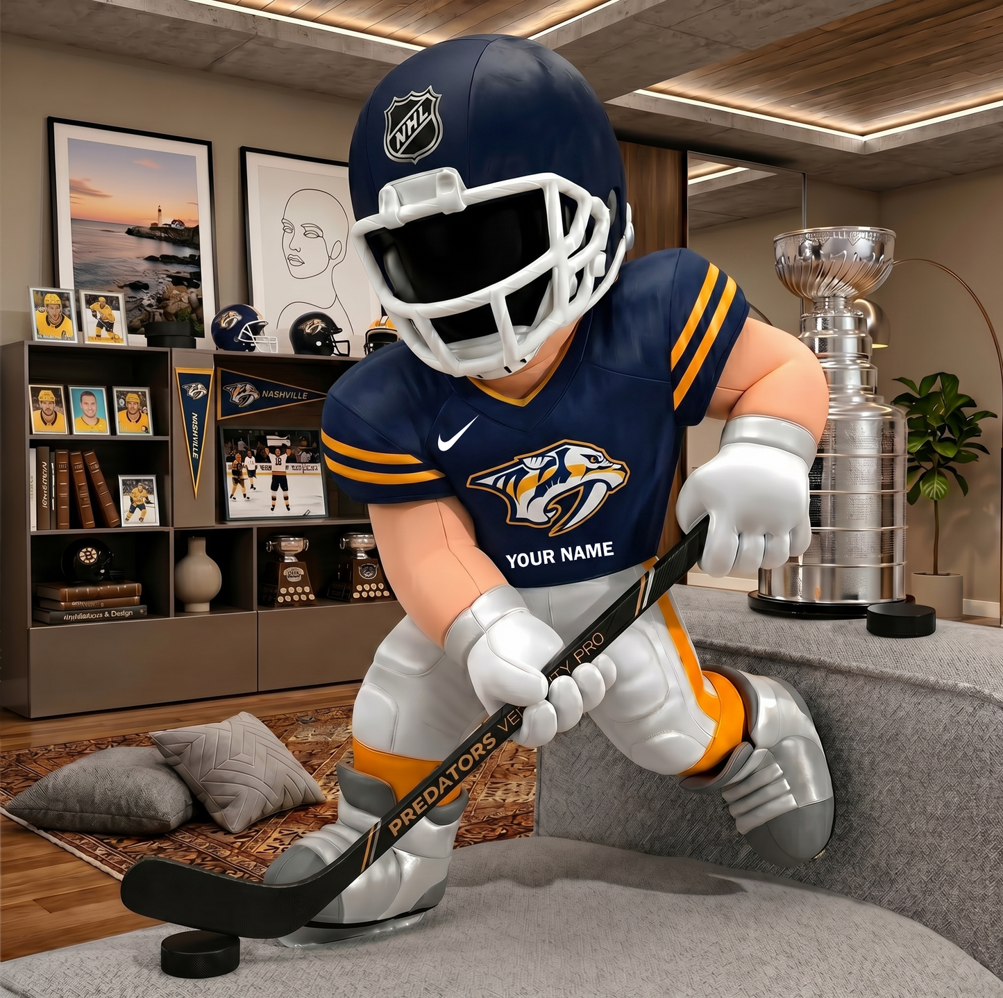PREMIUM NHL X NP Players Custom Shape Pillow Custom Name Gifts FOR FAN NDT VHM 280526
