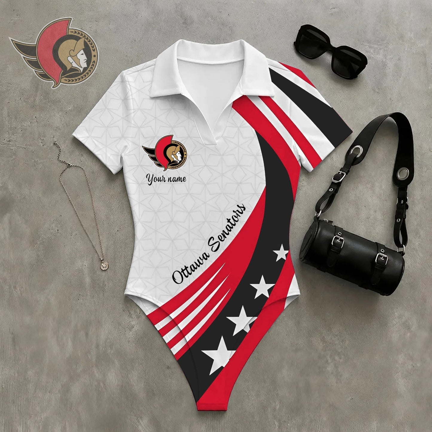 PREMIUM NHL X OS Women�???s Slim-Fit V-Neck Polo Bodysuit NDT NHM 270526