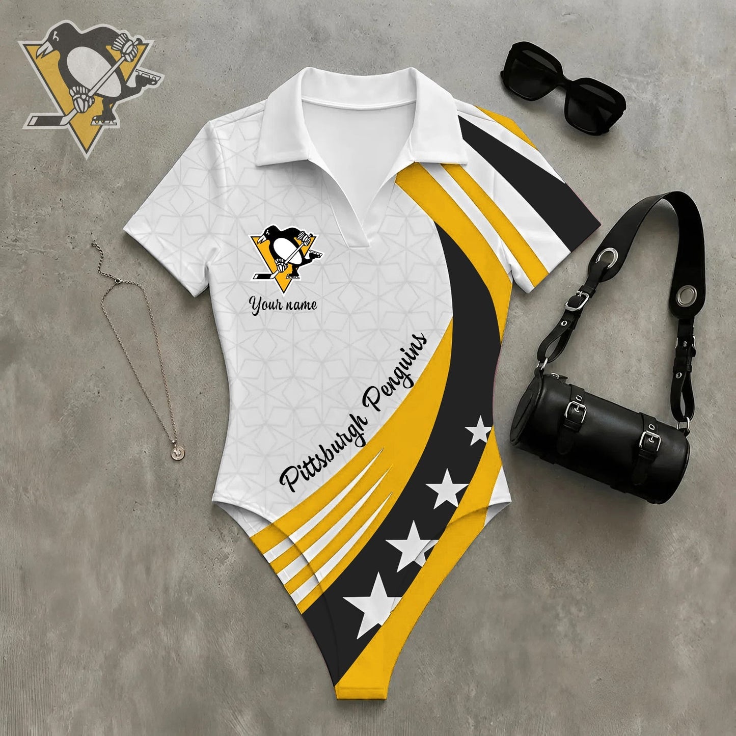 PREMIUM NHL X PP Women�???s Slim-Fit V-Neck Polo Bodysuit NDT NHM 270526