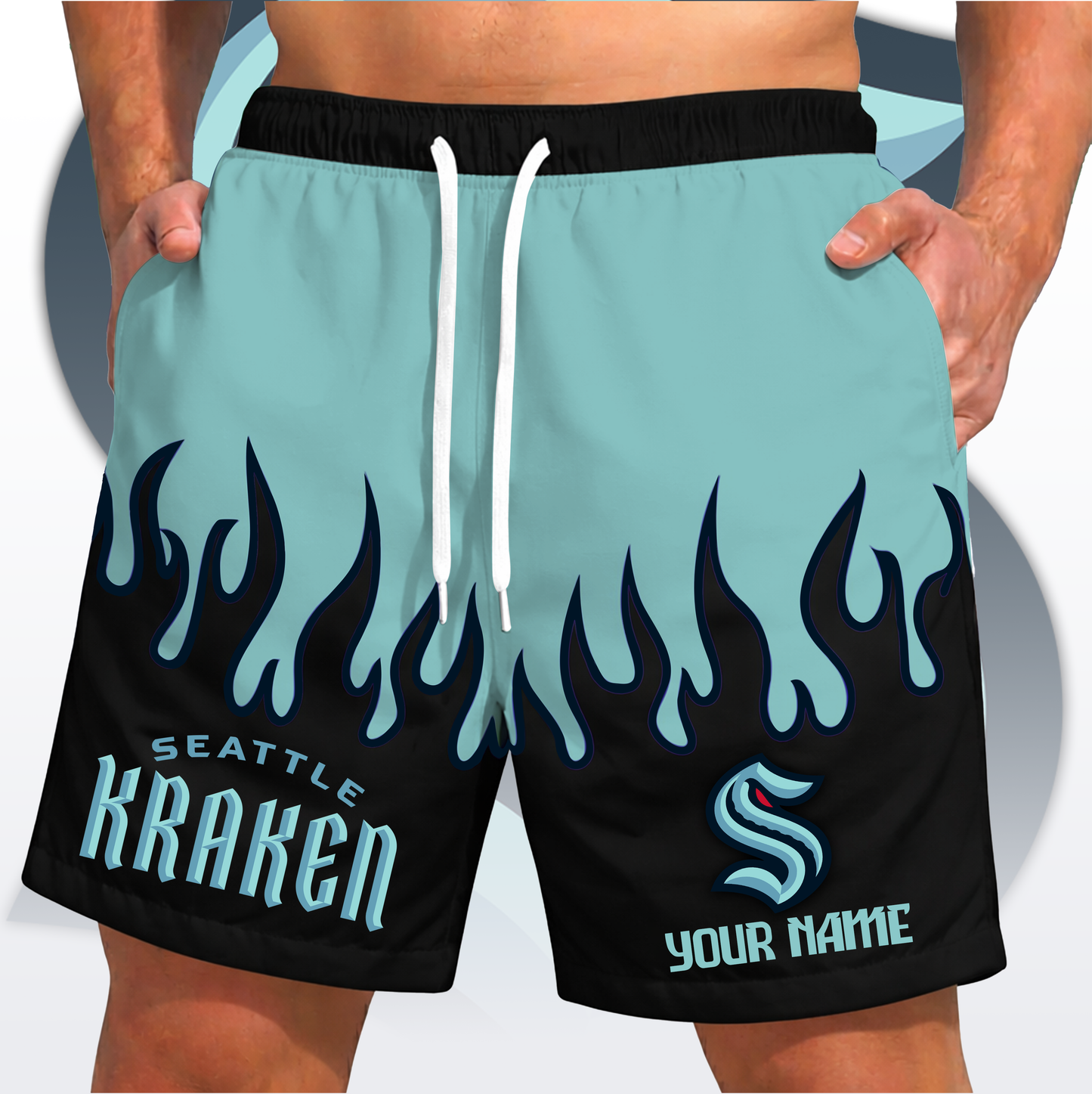PREMIUM NHL X SK Fire  Flame Short Pants Custom Name Limited Edition NDT VHM 200426