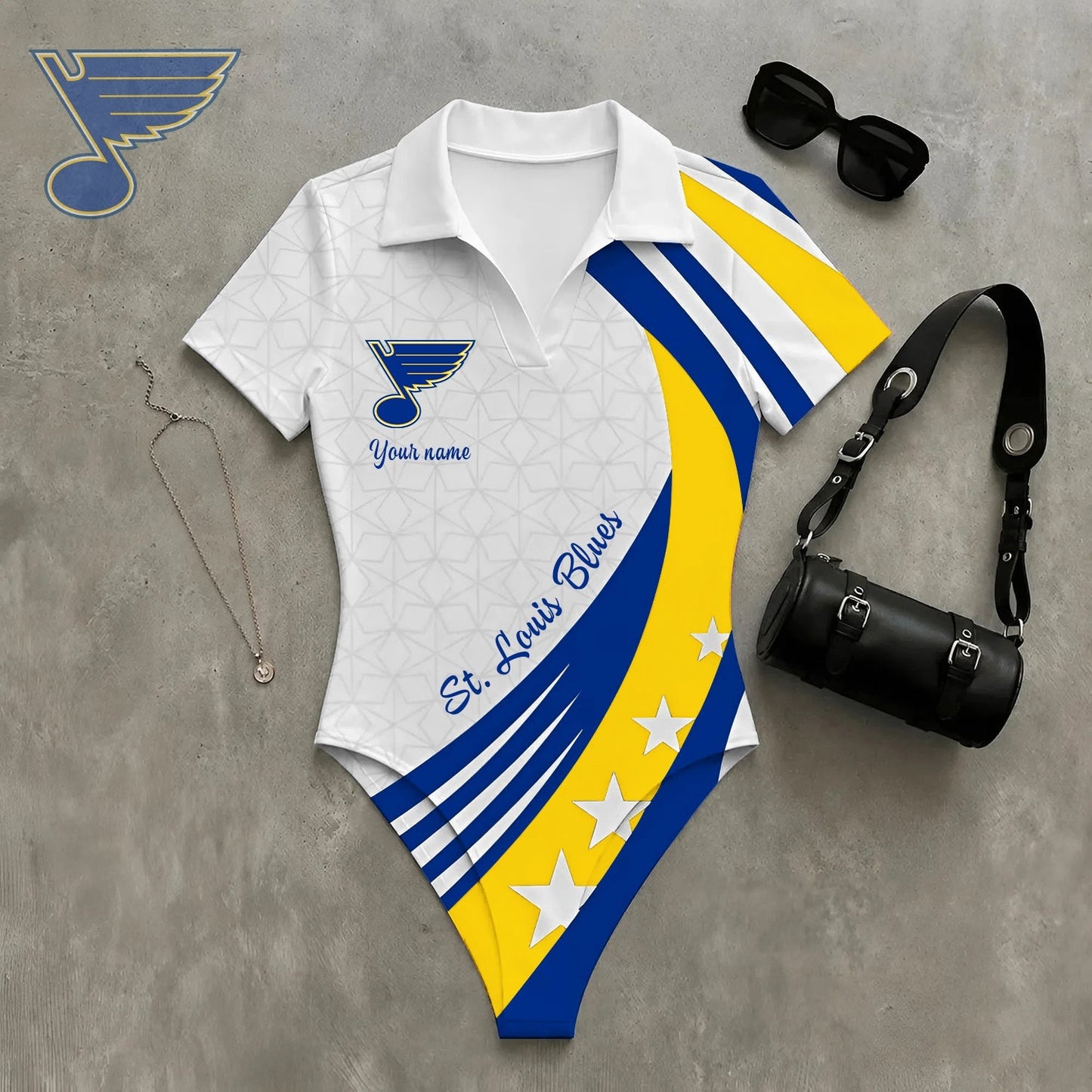 PREMIUM NHL X SLB Women�???s Slim-Fit V-Neck Polo Bodysuit NDT NHM 270526