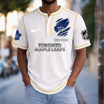 PREMIUM NHL X TML Crew neck button Henry Shirt Limited Editions NDT VHM 20426