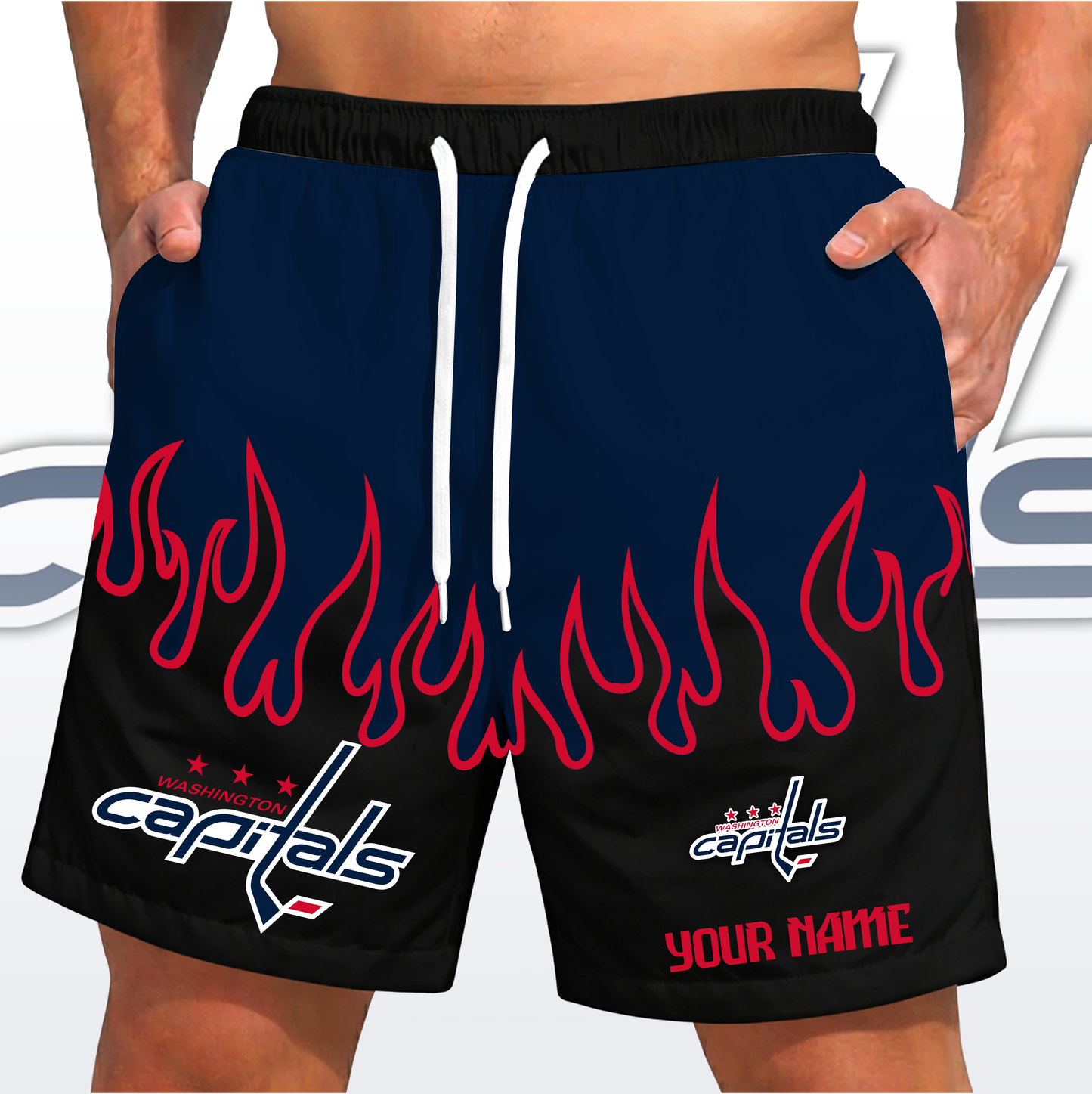 PREMIUM NHL X WC Fire  Flame Short Pants Custom Name Limited Edition NDT VHM 200426