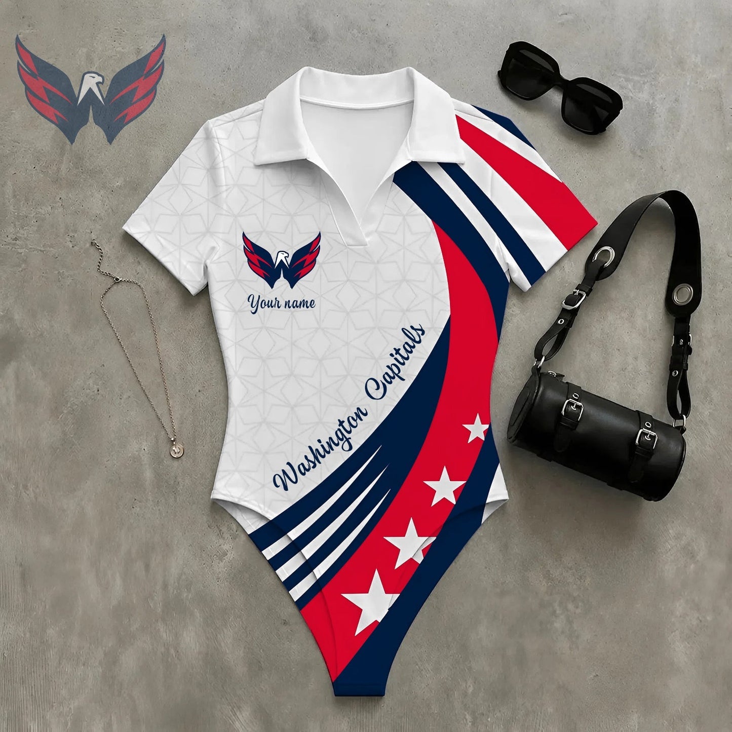 PREMIUM NHL X WC Women�???s Slim-Fit V-Neck Polo Bodysuit NDT NHM 270526