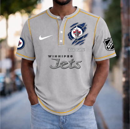 PREMIUM NHL X WJ Crew neck button Henry Shirt Limited Editions NDT VHM 20426