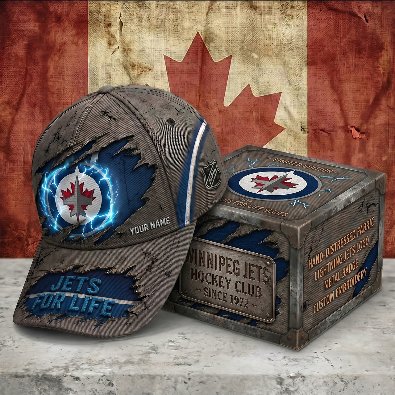 PREMIUM NHL X WJ RETRO VINTAGE CUSTOM NAME HAT LIMIED EDITIONS NDT NTN 190526