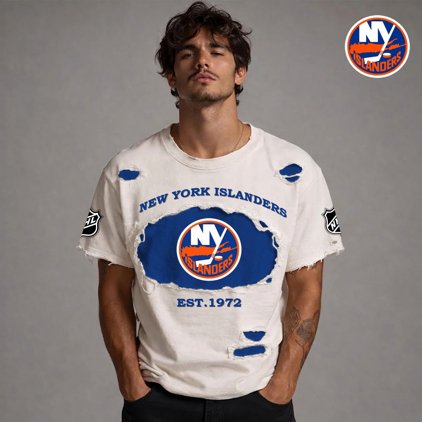 PREMIUM NHL  x NYI RETRO WASH SHIRT NDT NTN 080426
