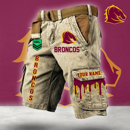 PREMIUM NRL X BB Cargo Shorts Custom Name Limited Edition NDT LVH