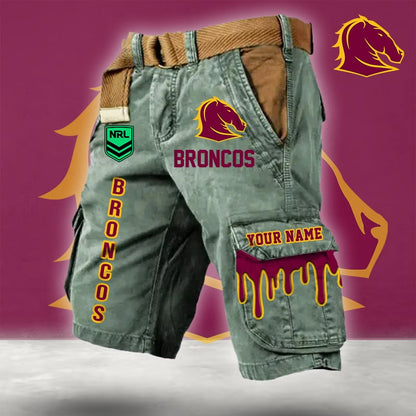 PREMIUM NRL X BB Cargo Shorts Custom Name Limited Edition NDT LVH