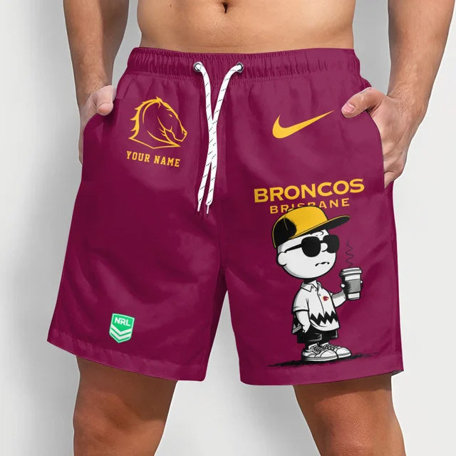 PREMIUM NRL X BB Cool Snoopy Men Short Pants Custom  Name  For Summer NDT NTN