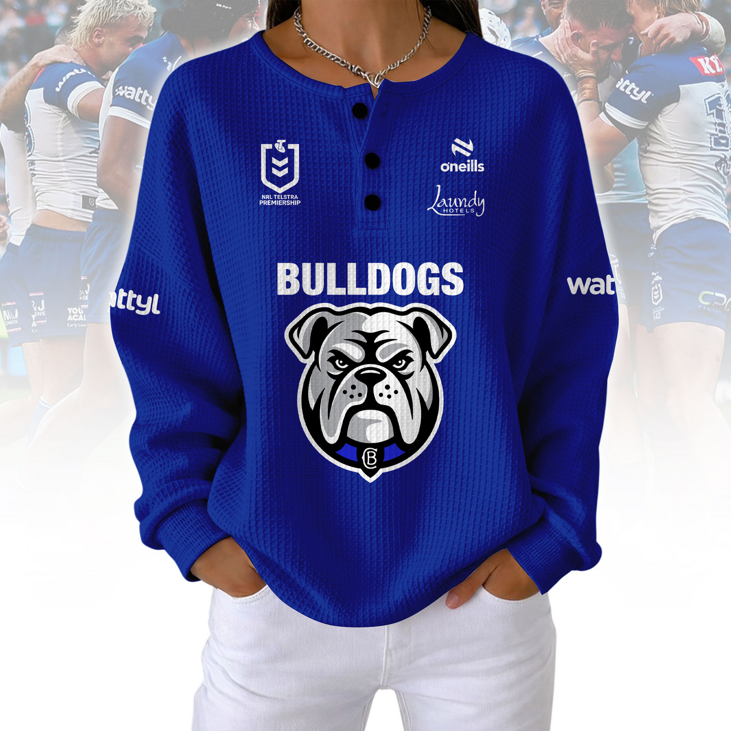 PREMIUM NRL X CBB  Woman Waffle  Classic Hoodie NDT NQK 240326