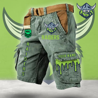 PREMIUM NRL X CR Cargo Shorts Custom Name Limited Edition NDT LVH