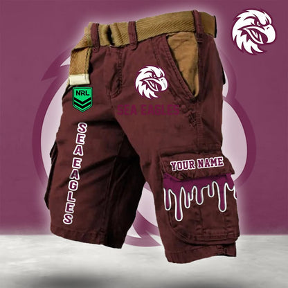 PREMIUM NRL X MSE Cargo Shorts Custom Name Limited Edition NDT LVH