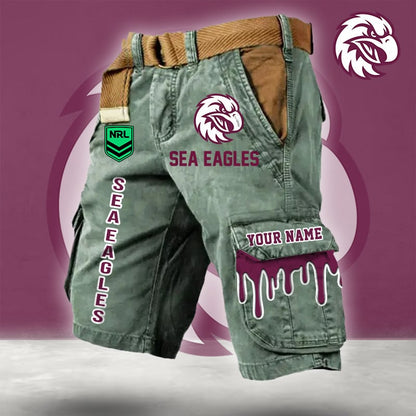 PREMIUM NRL X MSE Cargo Shorts Custom Name Limited Edition NDT LVH