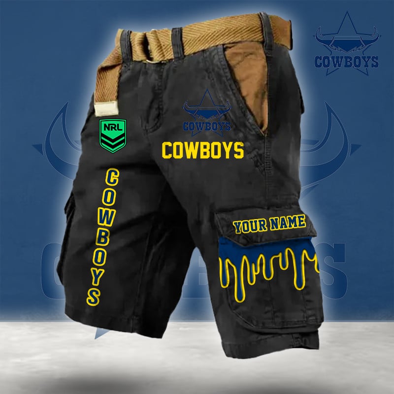 PREMIUM NRL X NQC Cargo Shorts Custom Name Limited Edition NDT LVH