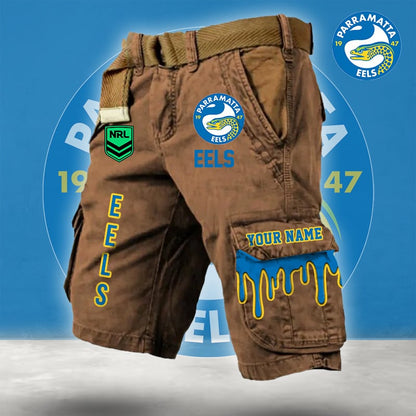 PREMIUM NRL X PE Cargo Shorts Custom Name Limited Edition NDT LVH
