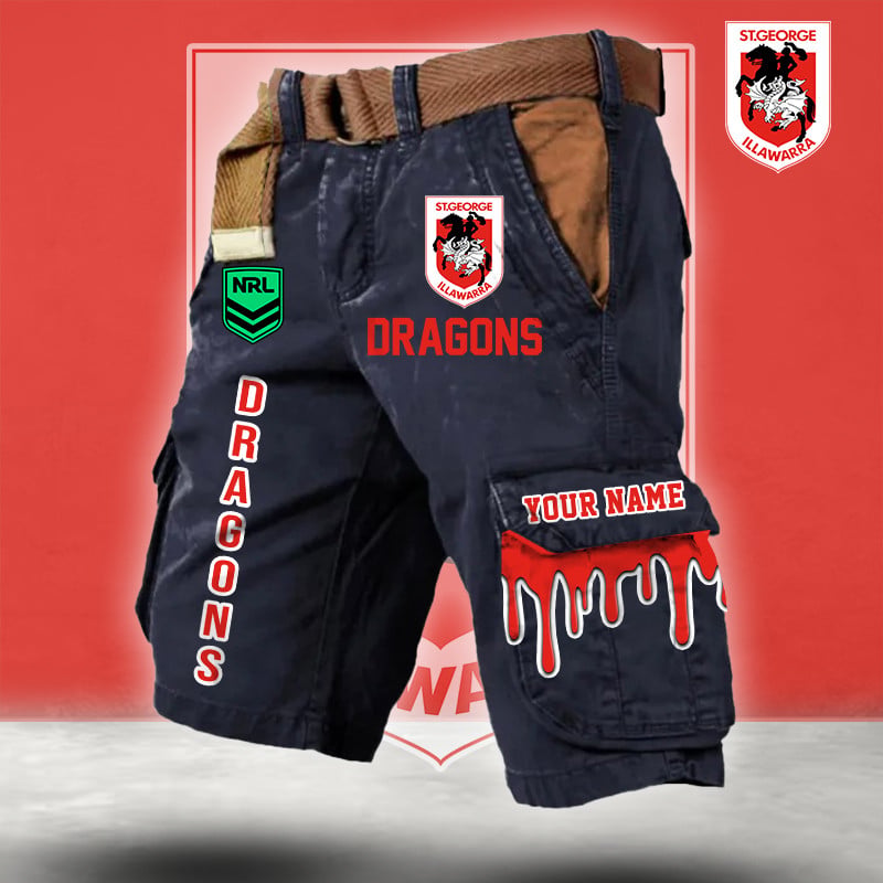 PREMIUM NRL X SID Cargo Shorts Custom Name Limited Edition NDT LVH