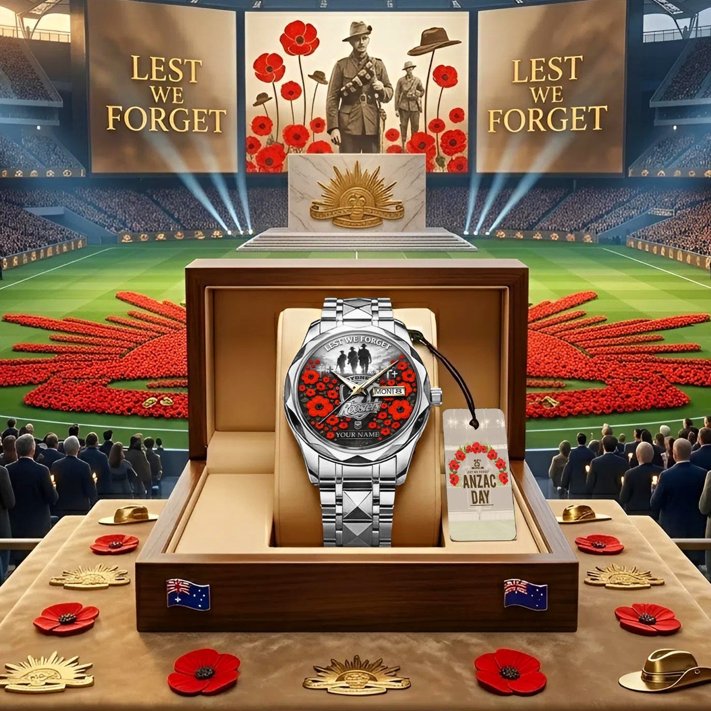 PREMIUM NRL X SR ANNIVERSARY 111TH ANZAC Alloy Luxury Quartz Watch Limited Edition NDT NHM 310326