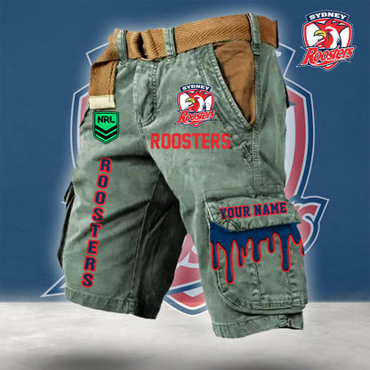 PREMIUM NRL X SR Cargo Shorts Custom Name Limited Edition NDT LVH