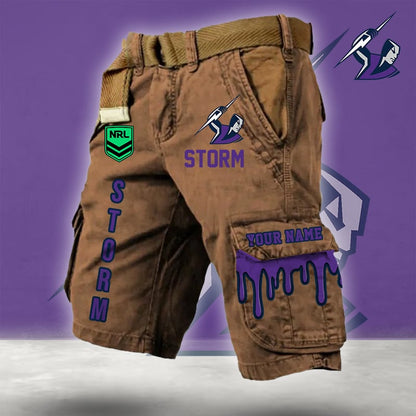 PREMIUM NRL X ST Cargo Shorts Custom Name Limited Edition NDT LVH