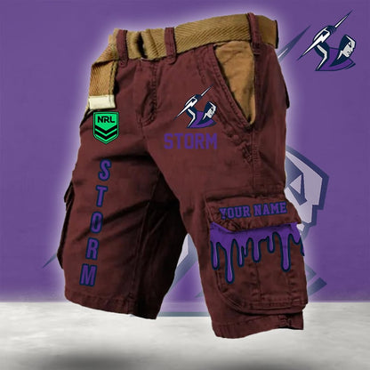 PREMIUM NRL X ST Cargo Shorts Custom Name Limited Edition NDT LVH