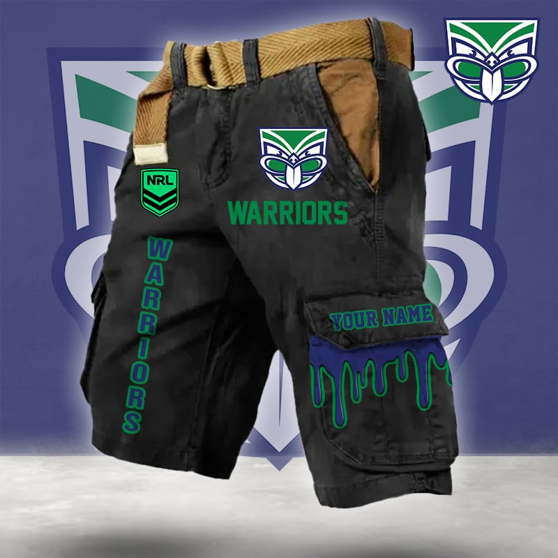PREMIUM NRL X WAR Cargo Shorts Custom Name Limited Edition NDT LVH