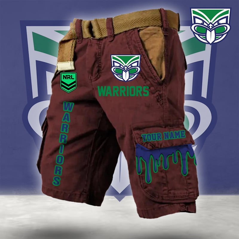 PREMIUM NRL X WAR Cargo Shorts Custom Name Limited Edition NDT LVH