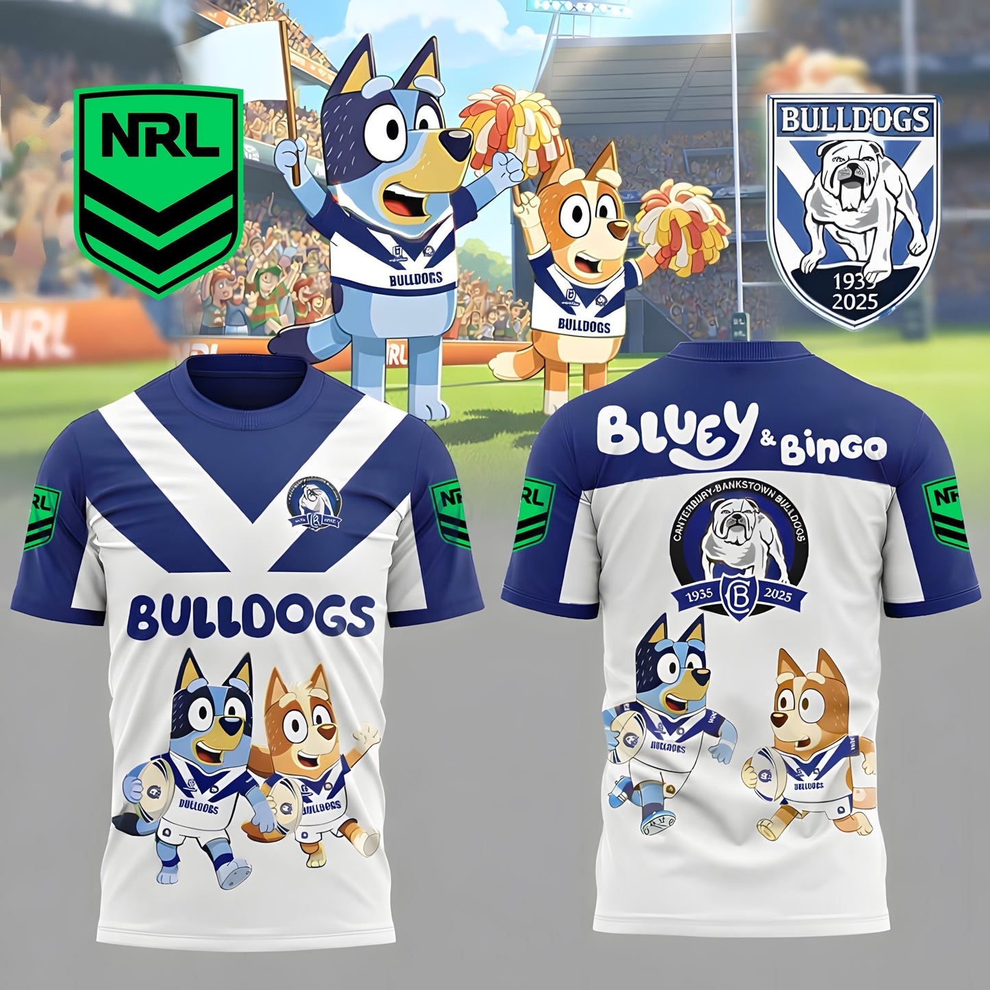 PREMIUM NRL X CB Bluey & Bingo POLO SHIRT ’??? Limited 2026 NDT LVH