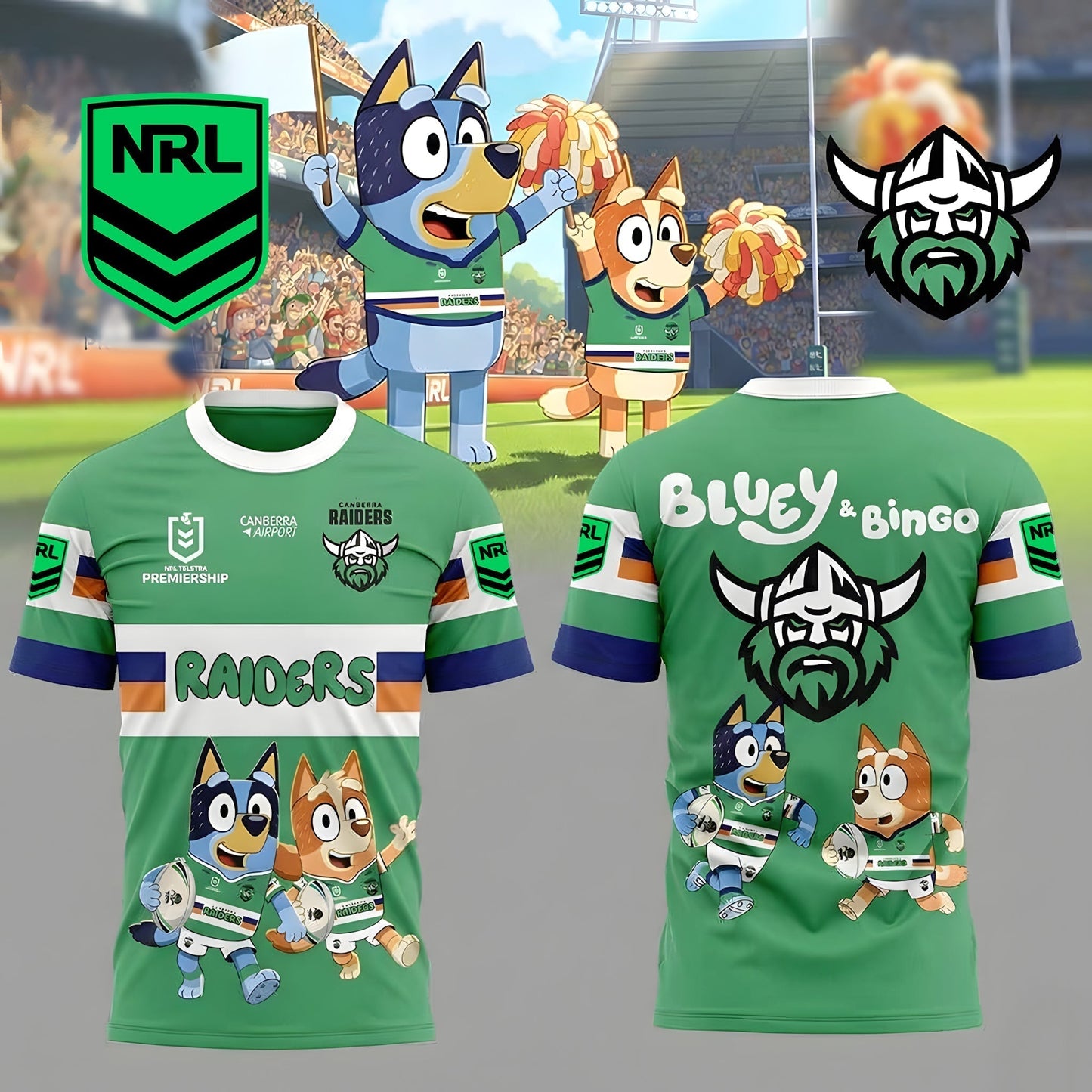 PREMIUM NRL X CR Bluey & Bingo POLO SHIRT ’??? Limited 2026 NDT LVH