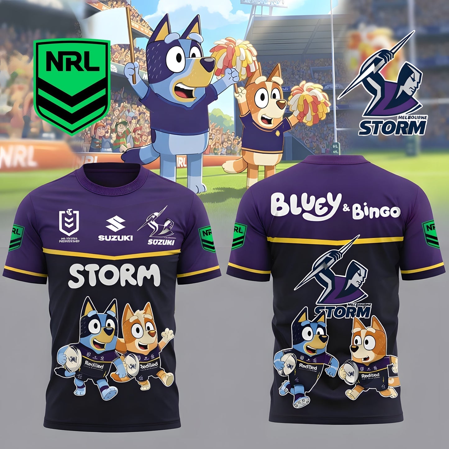 PREMIUM NRL X MS Bluey & Bingo POLO SHIRT ’??? Limited 2026 NDT LVH