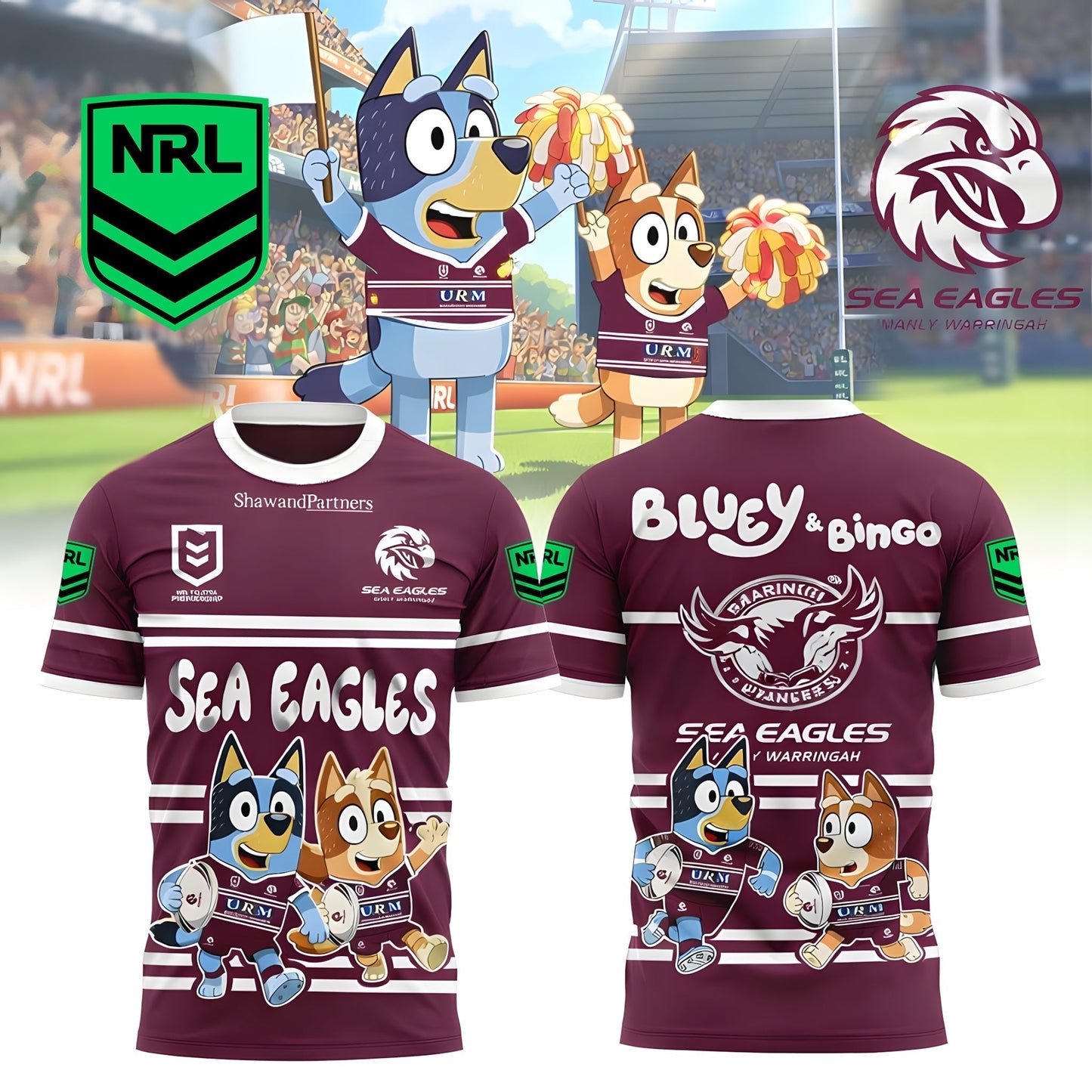 PREMIUM NRL X MSE Bluey & Bingo POLO SHIRT ’??? Limited 2026 NDT LVH
