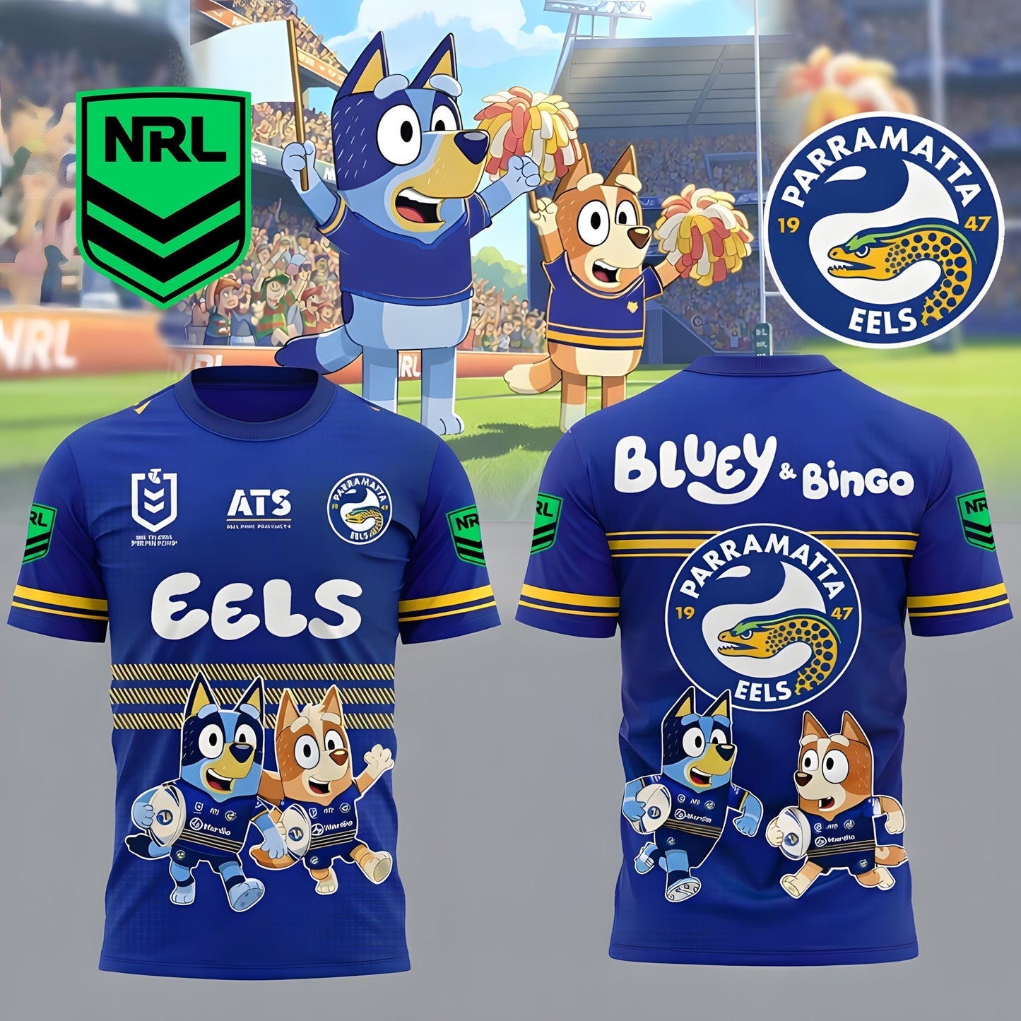 PREMIUM NRL X PE Bluey & Bingo POLO SHIRT ’??? Limited 2026 NDT LVH