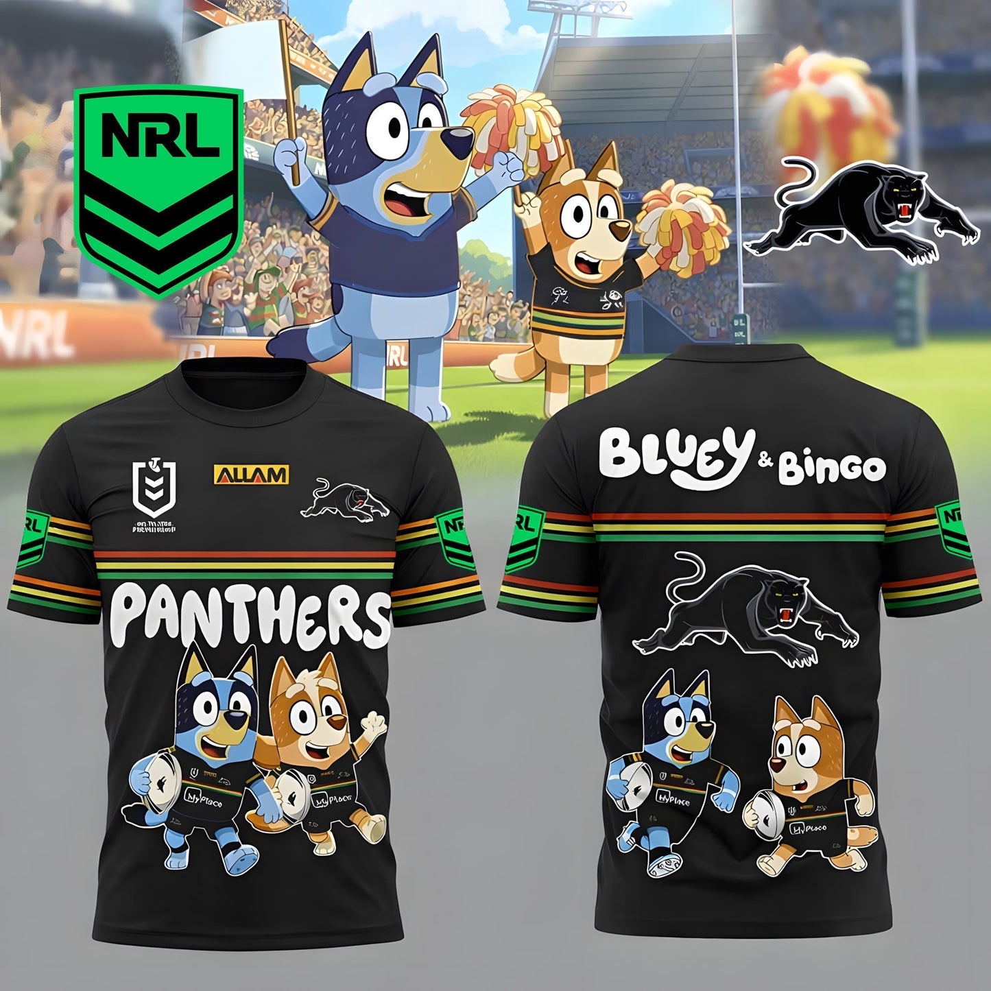 PREMIUM NRL X PP Bluey & Bingo POLO SHIRT ’??? Limited 2026 NDT LVH