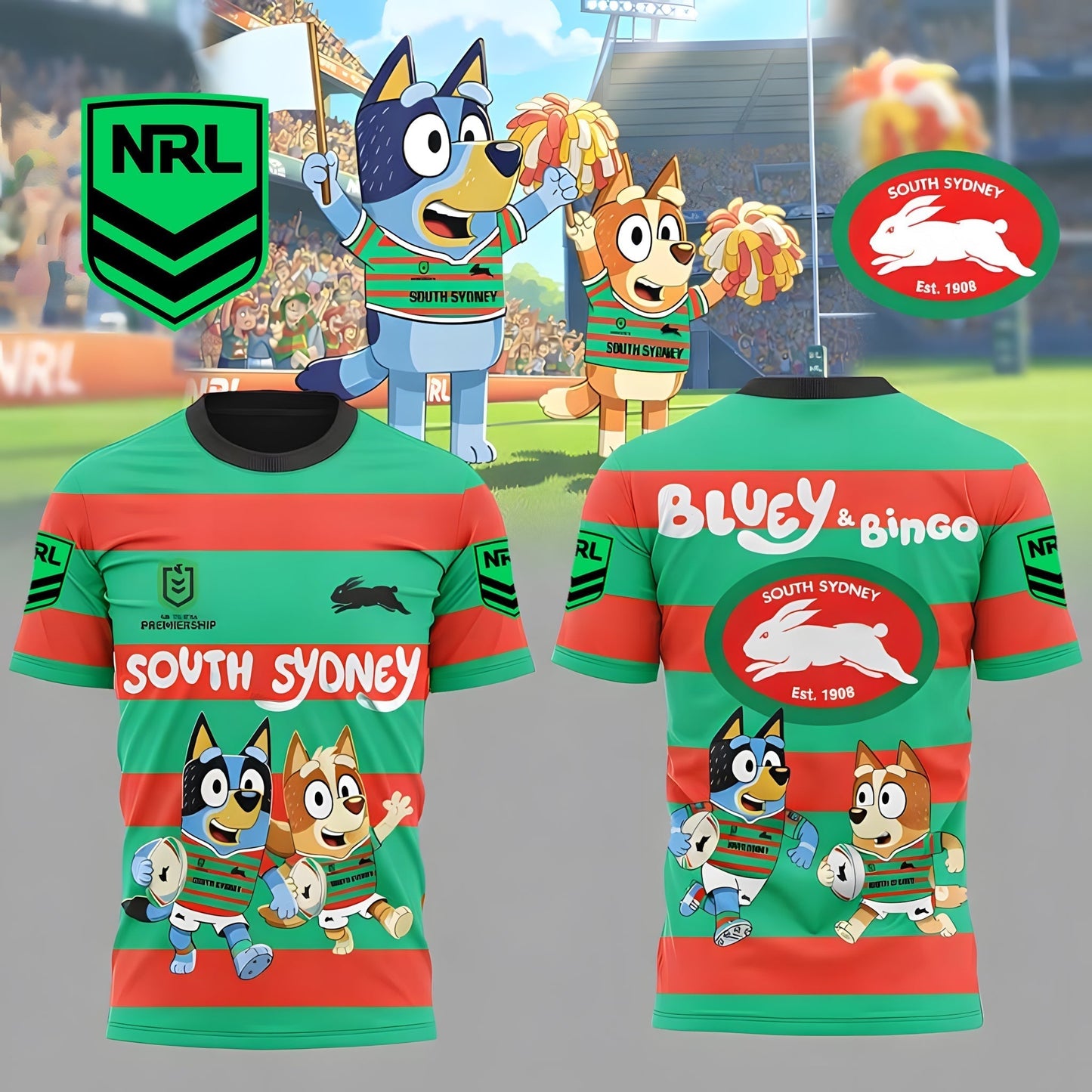 PREMIUM NRL X SSR Bluey & Bingo POLO SHIRT ’??? Limited 2026 NDT LVH