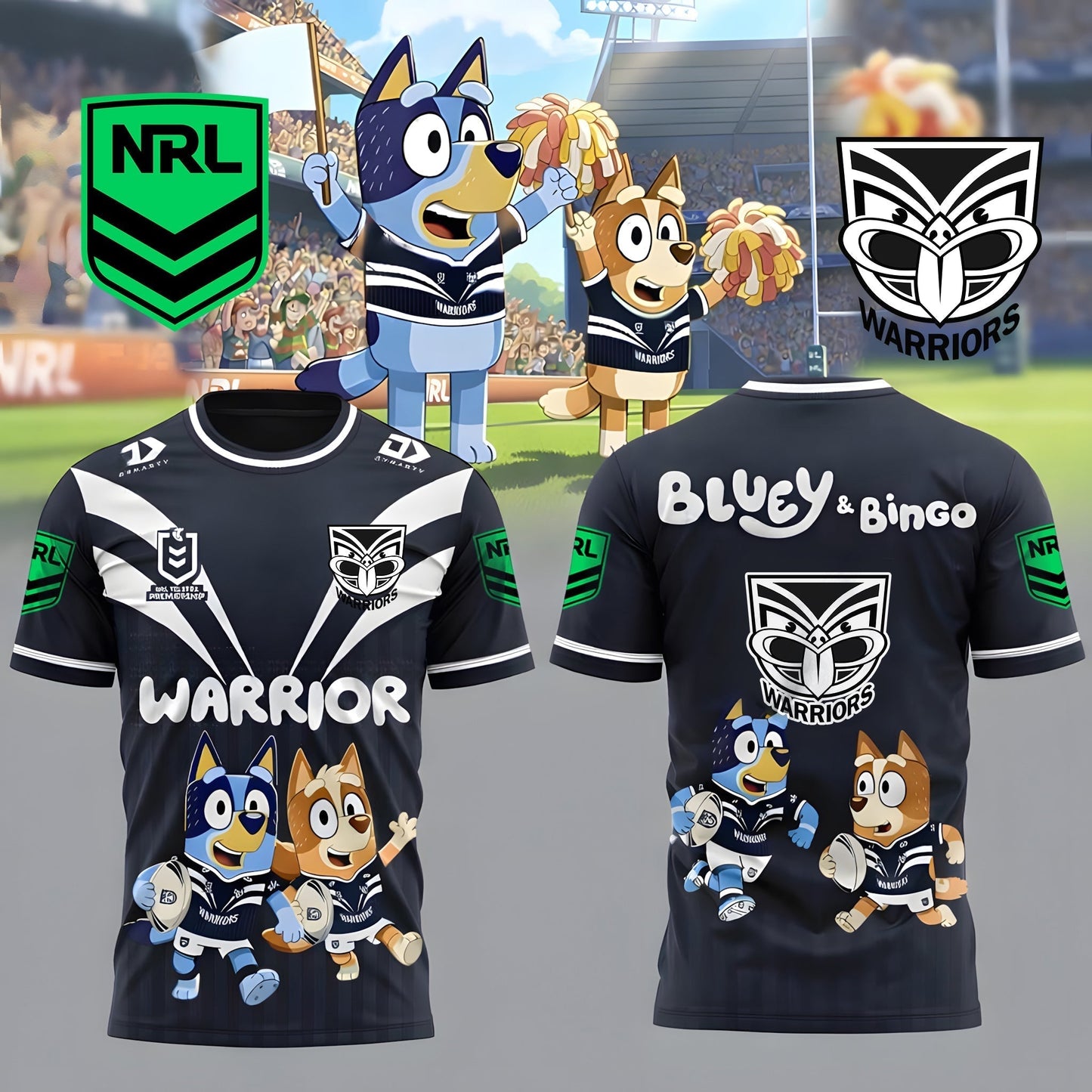 PREMIUM NRL X WAR Bluey & Bingo POLO SHIRT ’??? Limited 2026 NDT LVH