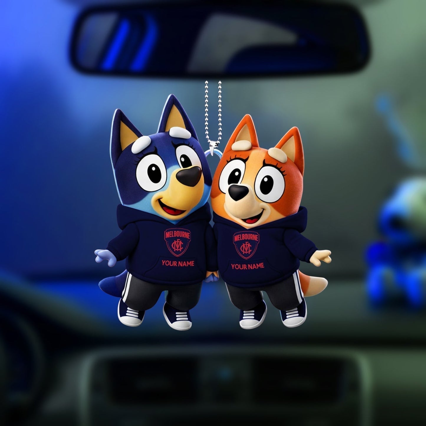 PREMIUM MEL X Bluey & Bingo Car Ornament NDT NHM 040326