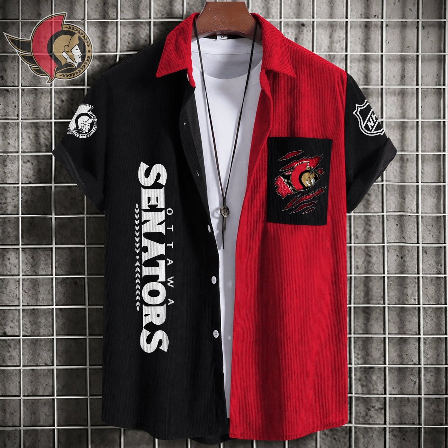 PREMIUM NHL X OS Patchwork Lapel Striped Shirts Limited Editions NDT NHM 240526