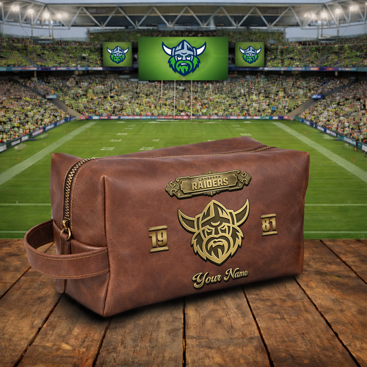 PREMIUM NRL  X CR 3D EMBOSSED LEATHER TOILETRY BAG Limited Edition NDT VHM