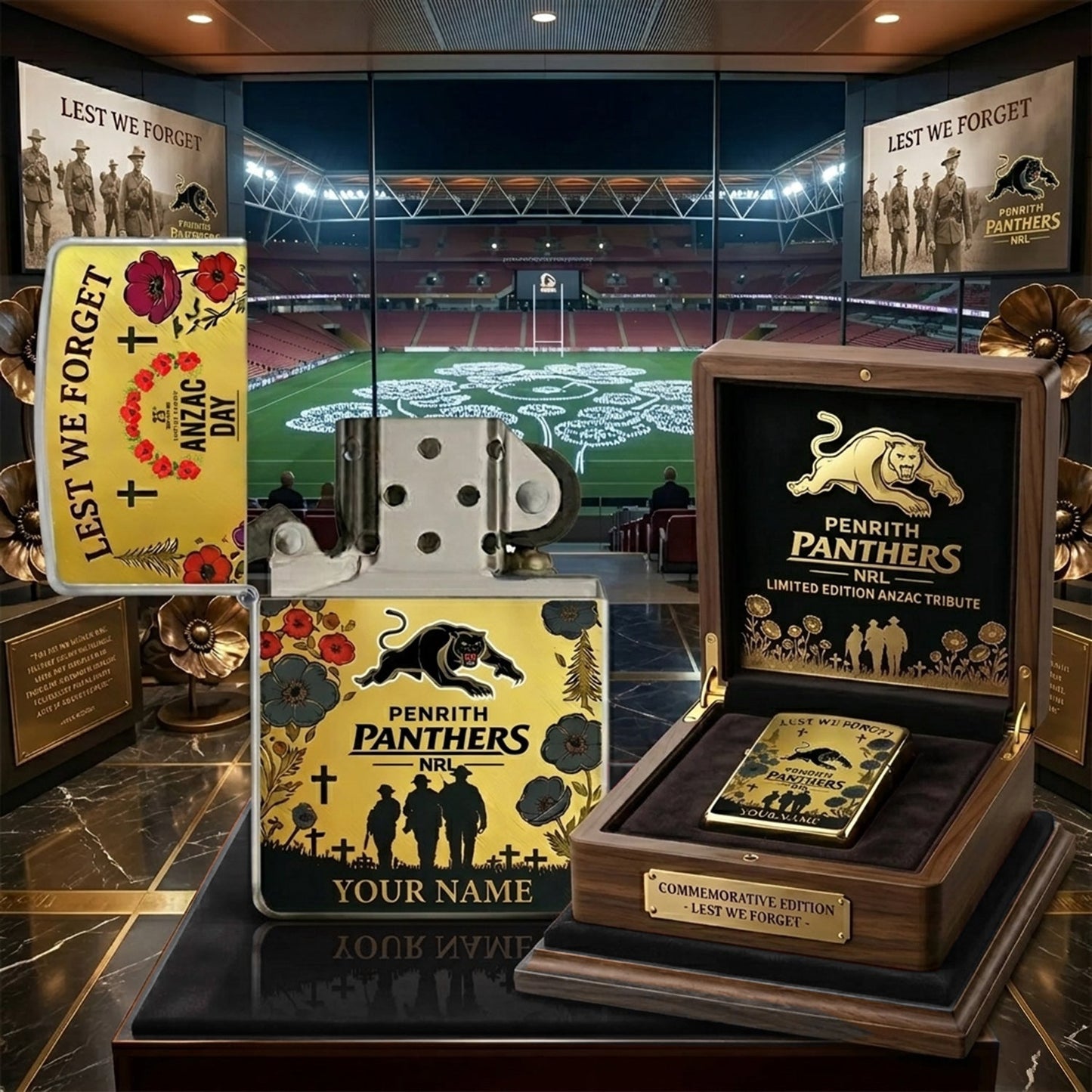 PREMIUM NRL X PP ANNIVERSARY 111TH ANZAC Personalized Lighter NDT NHM 300326