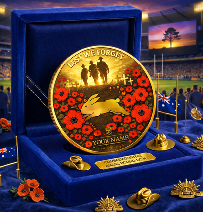 PREMIUM NRL X SSR Anzac Day 2026 Commemorative Coin Custom Name Limited Edition NDT VHM 160326