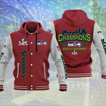 PREMIUM NFL X SEA CHAMPION SUPER BOWL Baseball Jacket  NDT NHM 090226